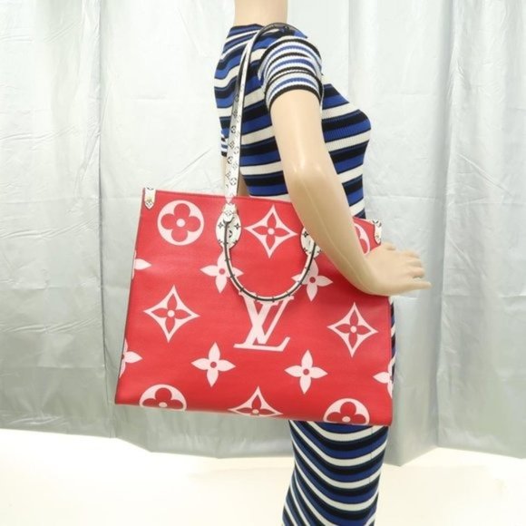Louis Vuitton Onthego Reverse Giant Red Pink Monogram Canvas Like New Condition - Picture 13 of 14